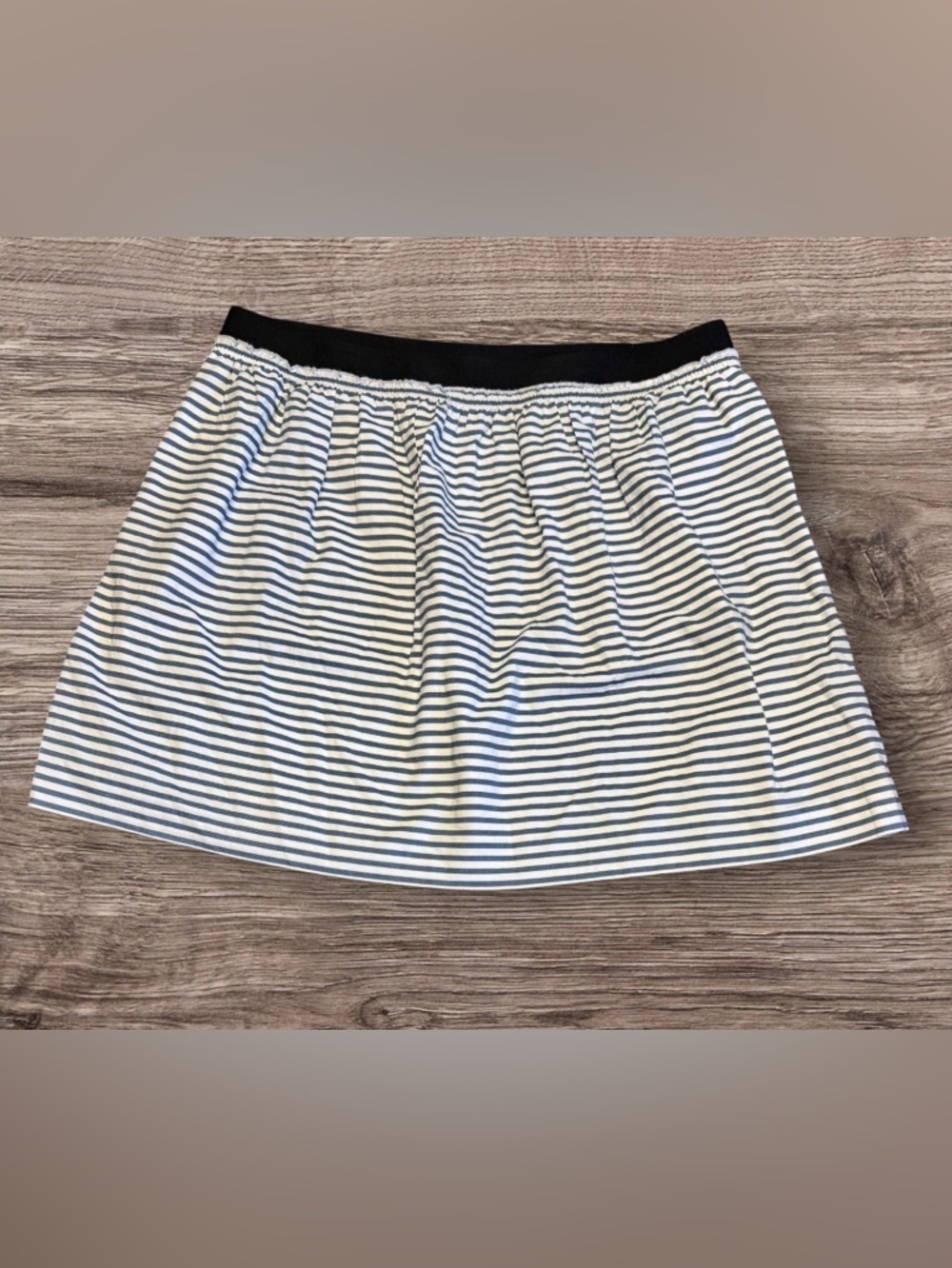 EUC J. CREW Stripe Market Skirt Navy & White SZ 14